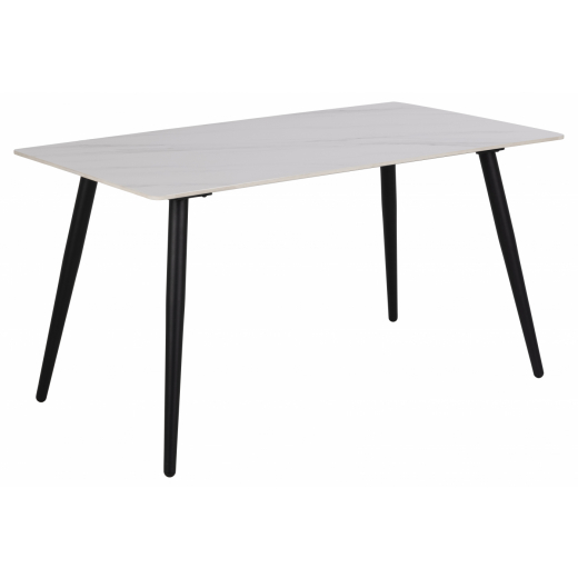 Jedálenský stôl Wicklow, 140 cm, biela / čierna - 1