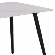 Jedálenský stôl Wicklow, 140 cm, biela / čierna - 2