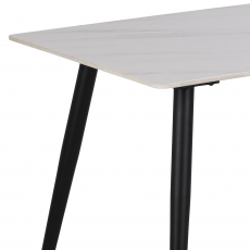 Jedálenský stôl Wicklow, 140 cm, biela / čierna - 3