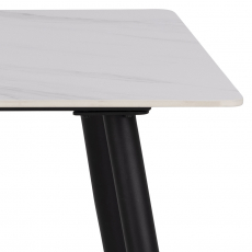Jedálenský stôl Wicklow, 140 cm, biela / čierna - 4