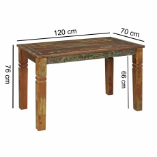 Jedálenský stôl z recyklovaného dreva Kalkutta, 120 cm, mango - 3