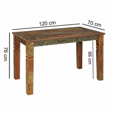 Jedálenský stôl z recyklovaného dreva Kalkutta, 120 cm, mango - 3