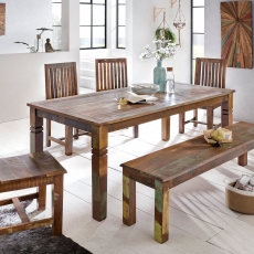 Jedálenský stôl z recyklovaného dreva Kalkutta, 120 cm, mango - 2