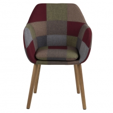 Konferenčná / jedálenská stolička s podrúčkami Milla, patchwork - 2