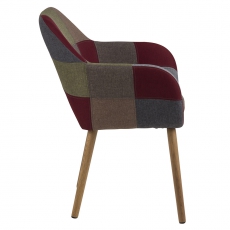 Konferenčná / jedálenská stolička s podrúčkami Milla, patchwork - 3