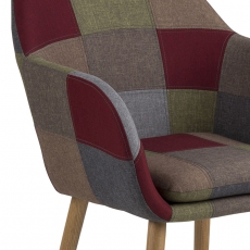 Konferenčná / jedálenská stolička s podrúčkami Milla, patchwork - 6
