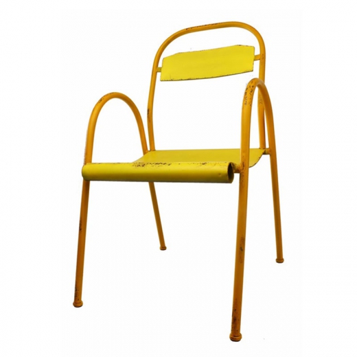 Jedálna stolička kovová Echo, žltá - 1