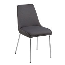 Jedálna stolička na štvornohej konštrukcii Alicia (SET 2 ks), tmavosivá - 1