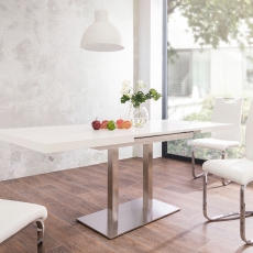 Jedálenský stôl rozkladací August, 200 cm, biela - 3