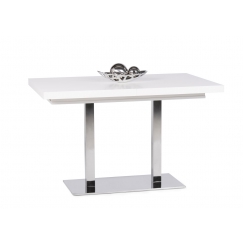 Jedálenský stôl rozkladací August, 200 cm, biela