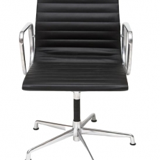 Konferenční židle Magnum, pravá kůže, černá - 1