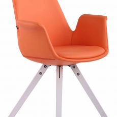 Jídelní čalouněná židle Prins kůže, bílé nohy - 2