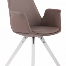 Jídelní čalouněná židle Prins kůže, bílé nohy - 4