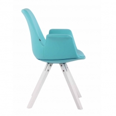 Jídelní čalouněná židle Prins kůže, bílé nohy - 10