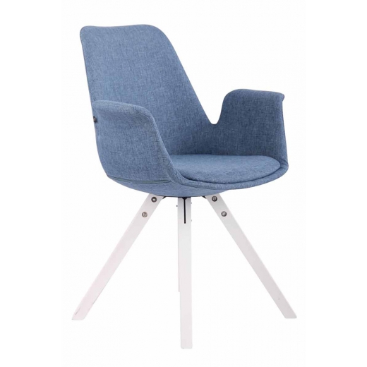 Jídelní čalouněná židle Prins textil, bílé nohy - 1