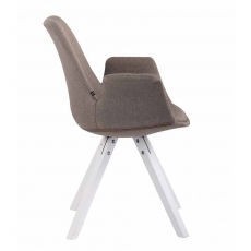 Jídelní čalouněná židle Prins textil, bílé nohy - 10