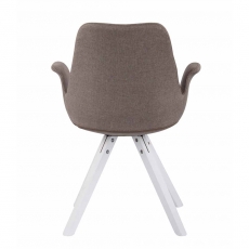 Jídelní čalouněná židle Prins textil, bílé nohy - 11
