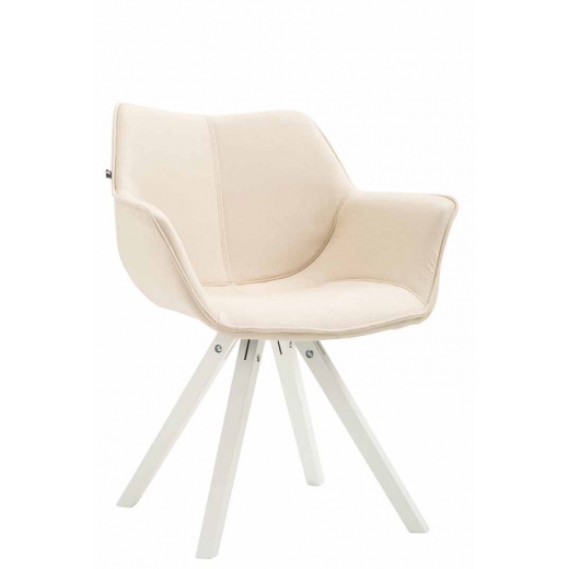 Jídelní čalouněná židle Siksak textil, bílé nohy - 1
