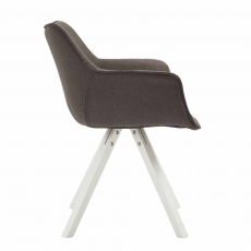 Jídelní čalouněná židle Siksak textil, bílé nohy - 10