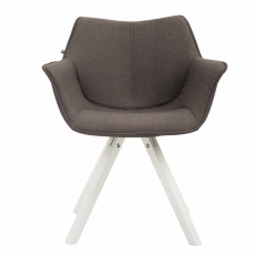 Jídelní čalouněná židle Siksak textil, bílé nohy - 11