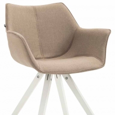 Jídelní čalouněná židle Siksak textil, bílé nohy - 5