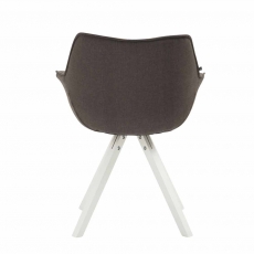 Jídelní čalouněná židle Siksak textil, bílé nohy - 12