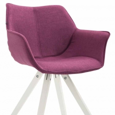 Jídelní čalouněná židle Siksak textil, bílé nohy - 2