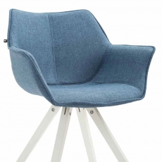 Jídelní čalouněná židle Siksak textil, bílé nohy - 3