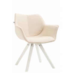 Jídelní čalouněná židle Siksak textil, bílé nohy
