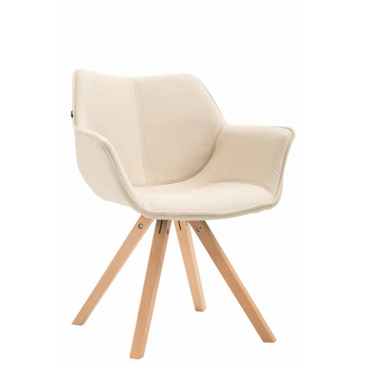 Jídelní čalouněná židle Siksak textil, přírodní nohy - 1
