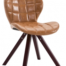 Jídelní čalouněná židle Tryk kůže, nohy cappuccino - 5