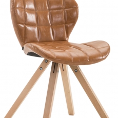 Jídelní čalouněná židle Tryk kůže, přírodní nohy - 5