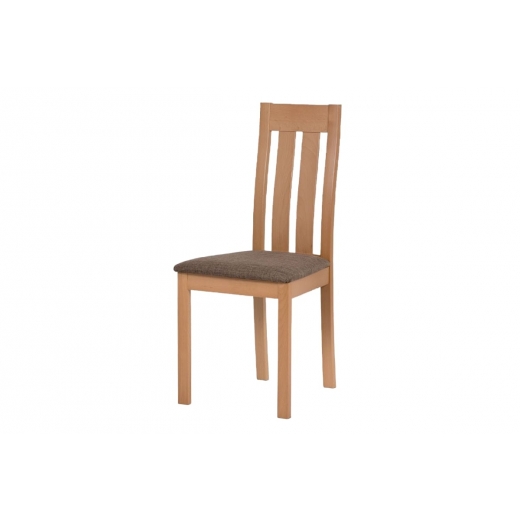 Jídelní dřevěná židle Bulky, buk/hnědá - 1