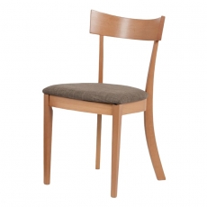 Jídelní dřevěná židle Wide, buk/hnědá - 1