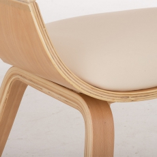 Konferenční židle dřevěná Kingdom (SET 2 ks), krémová - 5