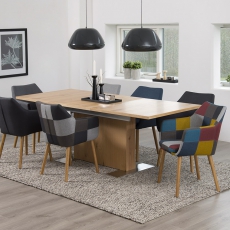 Konferenční / jídelní židle s područkami Marte, patchwork šedá - 2