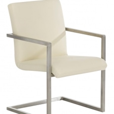 Konferenční / jídelní židle s područkami Valya (SET 2 ks) krémová - 1