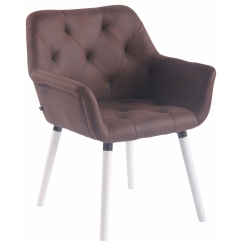 Jídelní křeslo Cassie, tmavě hnědá / bílá