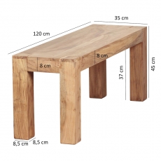 Jídelní lavice Mumbai, 120 cm, masiv akát - 3