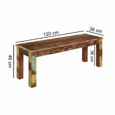 Jídelní lavice z recyklovaného dřeva Kalkutta, 120 cm, mango - 3