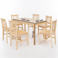 Jídelní set Alvin I., borovice - 4