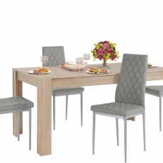 Jídelní set Bero 4+1, 160 cm, šedá / dub - 1