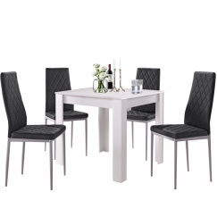 Jídelní set Bero 4+1, 80 cm, černá / bílá