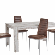 Jídelní set Lorin 4+1, 160 cm, beton / hnědá - 2