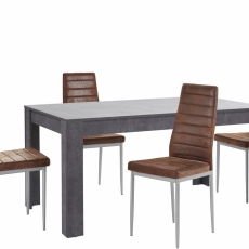 Jídelní set Lorin 4+1, 160 cm, šedá / hnědá - 2