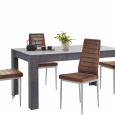Jídelní set Lorin 4+1, 160 cm, šedá / hnědá - 1
