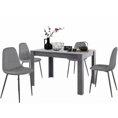 Jídelní set Lorm 4+1, 120 cm, šedá