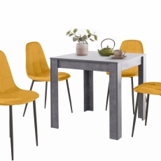 Jídelní set Lorm 4+1, 80 cm, žlutá / šedá - 1
