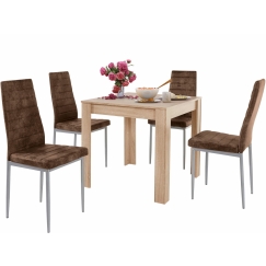 Jídelní set Rack 4+1, 80 cm, hnědá / dub