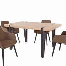 Jídelní set Shely II. 4+1, 150 cm, dub / cappuccino - 2